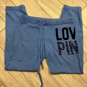 VS Pink small sweatpants, elastic ankle